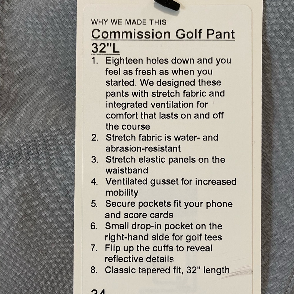 Lululemon Commission Golf Pants - New with Tags - Picture 3 of 4